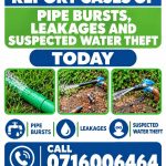 Help Us Protect Our Water: Report Pipe Bursts, Leakages, and Water Theft